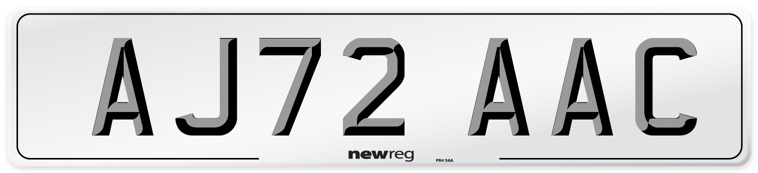 AJ72 AAC Number Plate from New Reg